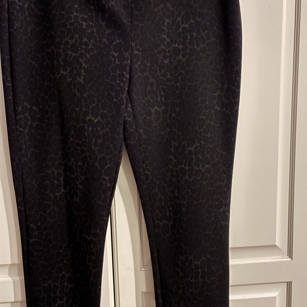 Nicole Miller Leopard Print Skinny Leg Jeans‎ Women 8 Stretch Black pant